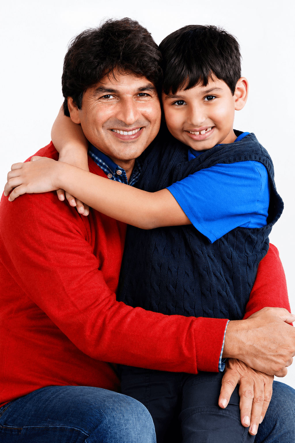 A heartfelt family moment with his son Umer.