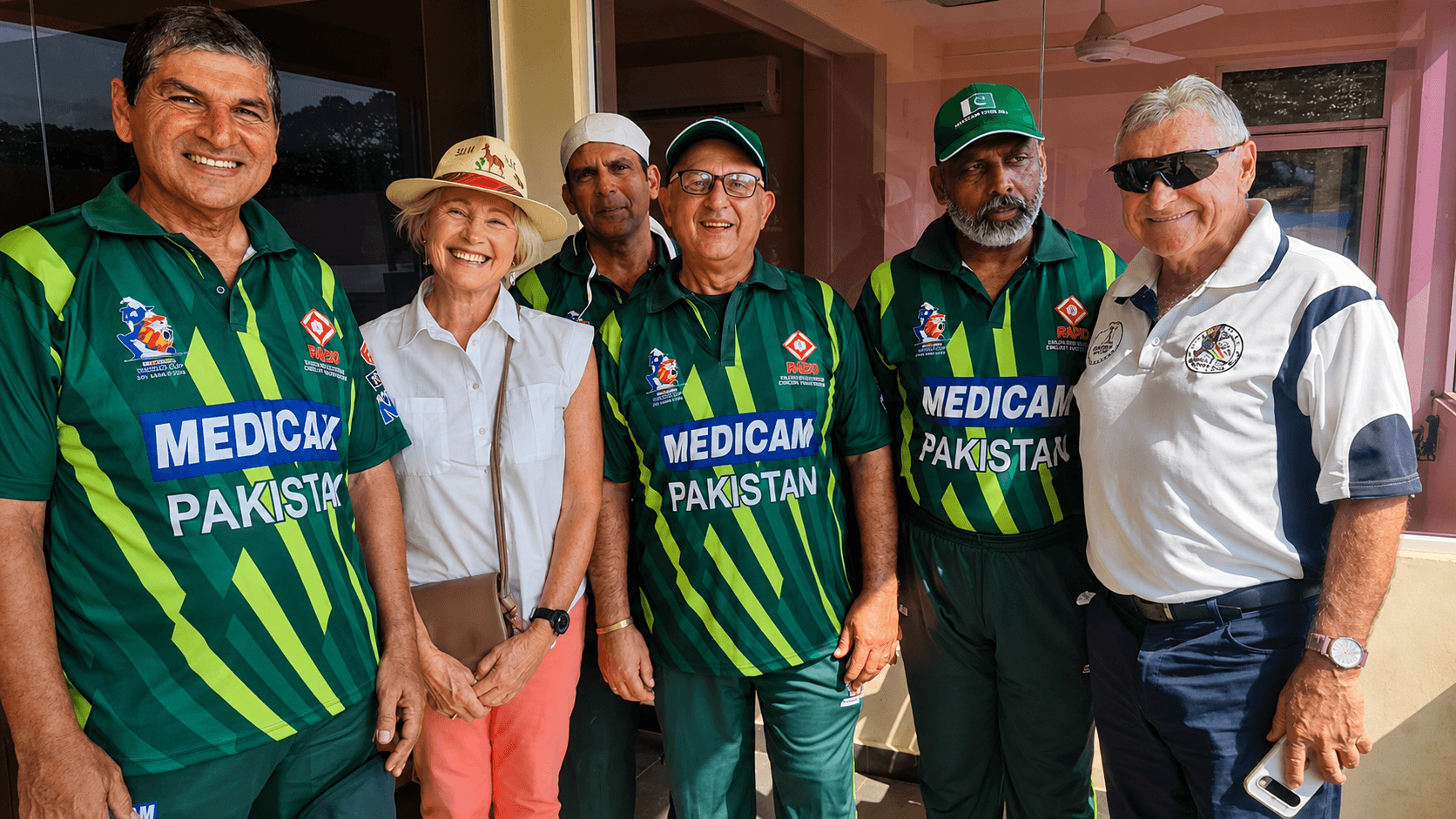 With IMC Chairman Sterling Hamman, celebrating international cricket connections.